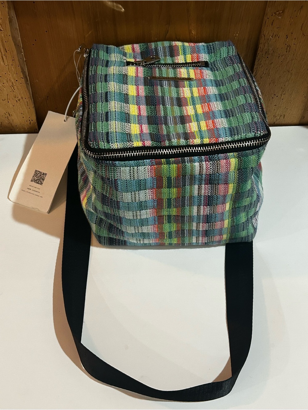NWT Hidden Notes women’s purse bag cosmetic quilted plaid square